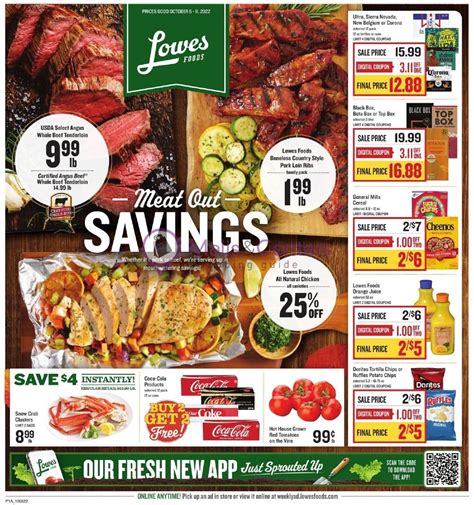 Weekly Ads, Flyers and Sales. ... Lowes Foods Pinehurst - promotional ads and opening hours. Lowes Foods - current weekly ads. 01/04 - 01/10/2023. Lowes Foods. Grocery. 12/28 - 01/03/2023. Lowes Foods. Grocery. 12/14 - 12/24/2022. Lowes Foods. Grocery. Latest weekly ads and promotions - Lowes Foods